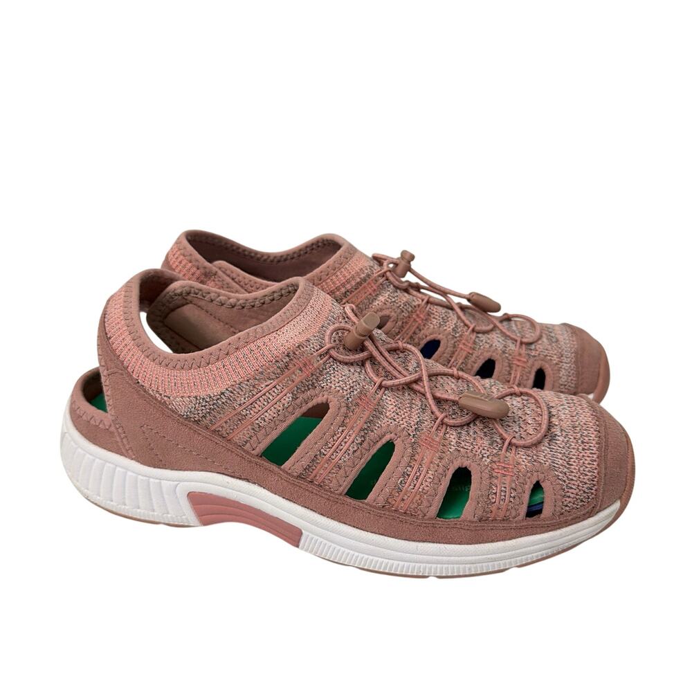 Orthofeet Sandals Womens 8.5 D Wide Laguna Pink Stretch Knit Closed Toe Shoes